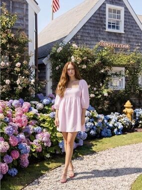 Squareneck soft gauze dress